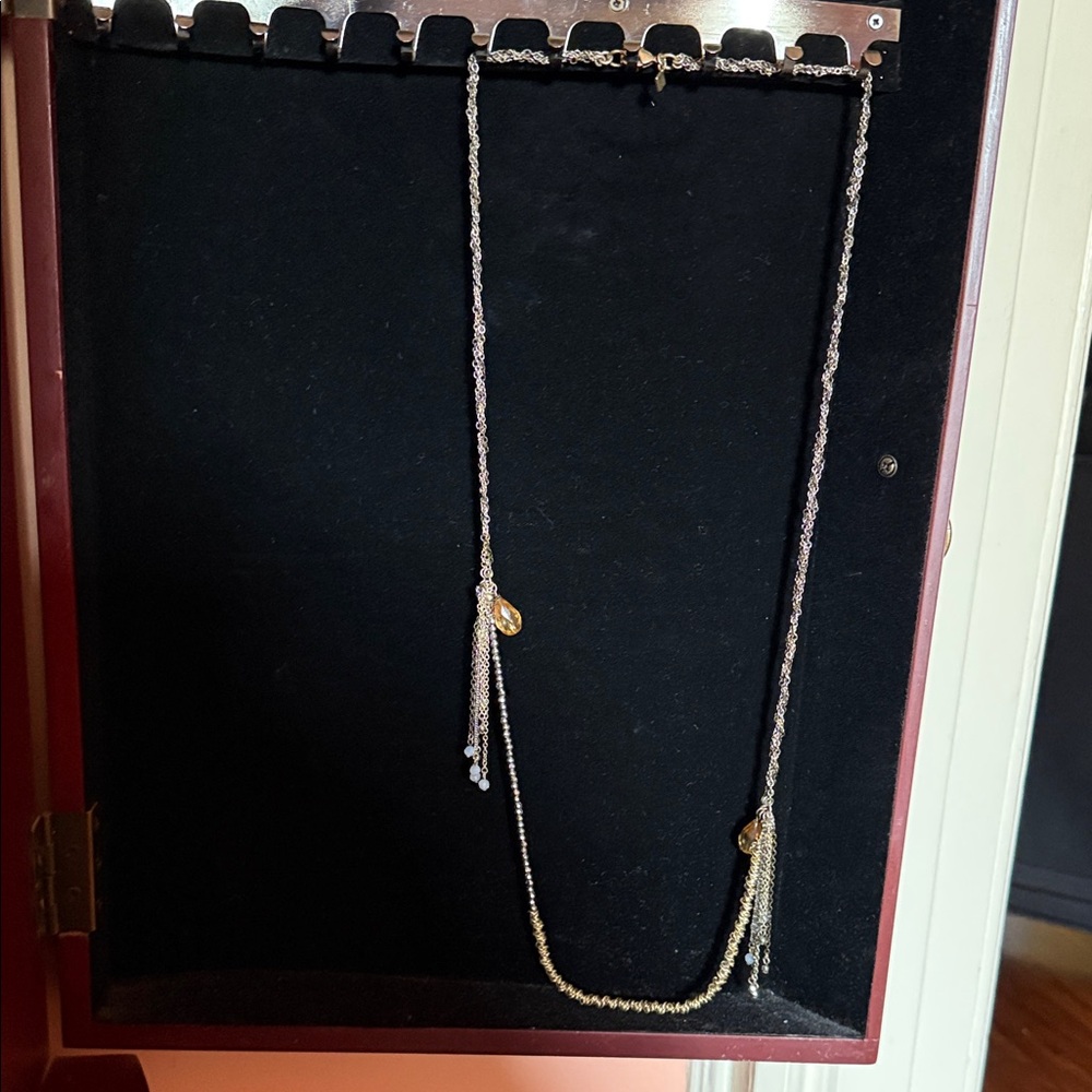 Delicate Gold-Tone Long Pendant Necklace